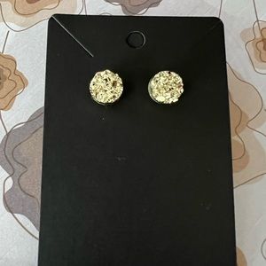 Yellow Crystal Pierced Earrings
